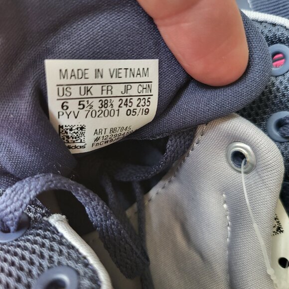 Adidas Lite Racer CLN Cloudfoam Running Shoes Navy Blue Pink Womens 6 NEW - Picture 12 of 12